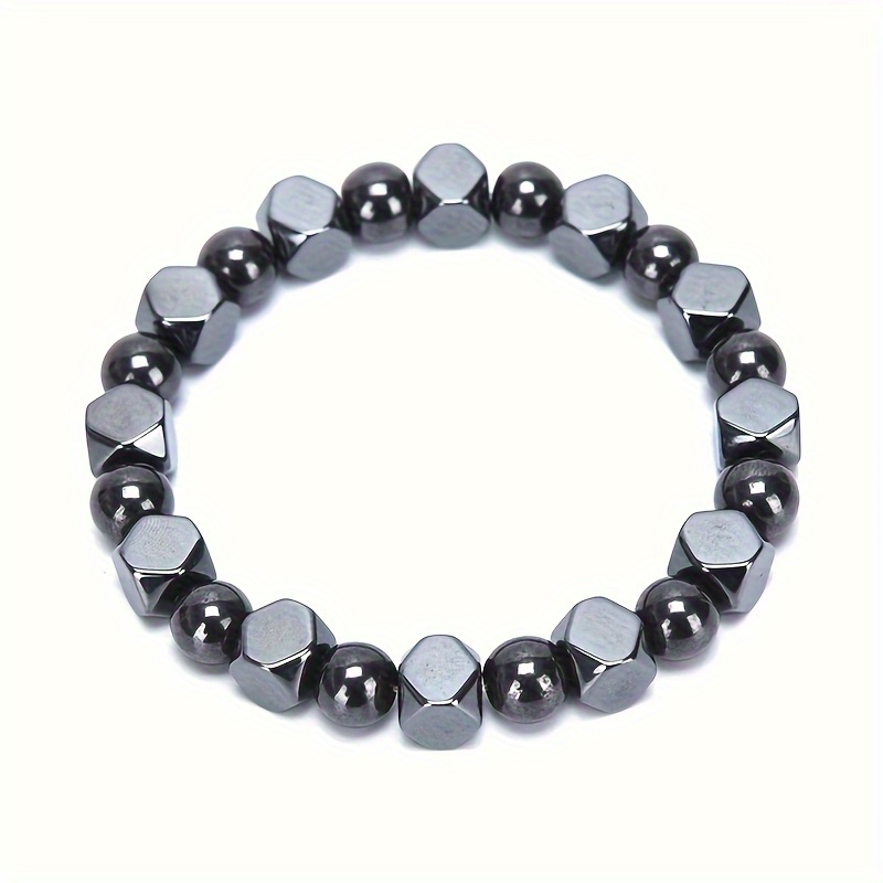 Men's Black Obsidian, Hematite & Tiger Eye Beaded Bracelet, Daily Wear